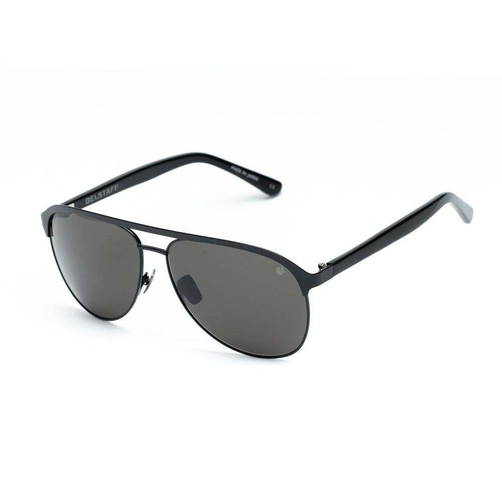 Lunettes de soleil Belstaff en cuir de veau noir