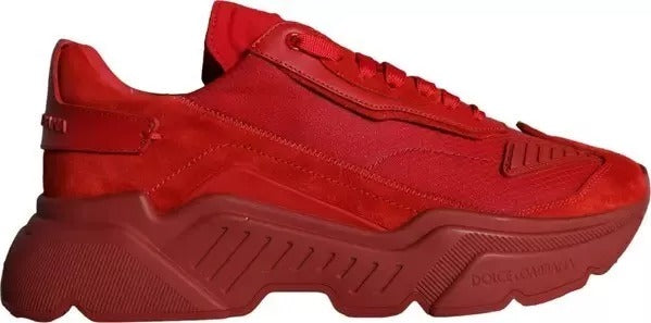 Dolce & Gabbana Red Leather Daymaster Low Top Sneakers Shoes by Dolce & Gabbana