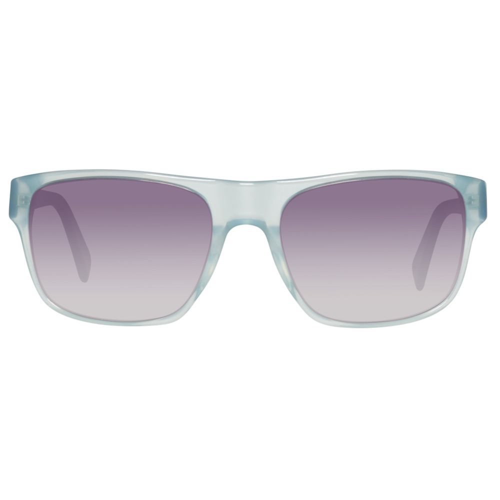 Lunettes de soleil Just Cavalli en cuir de veau bleu