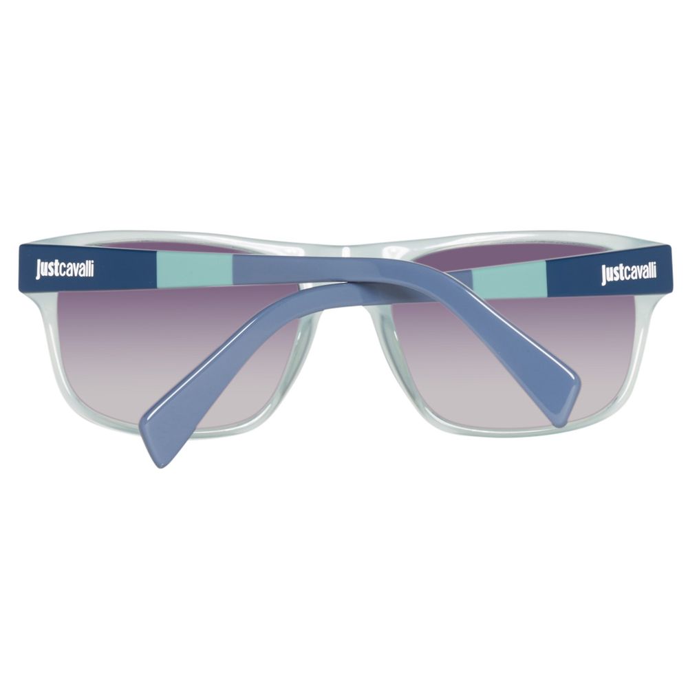Lunettes de soleil Just Cavalli en cuir de veau bleu