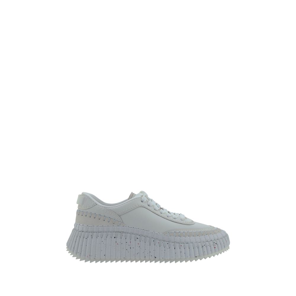 Chloé Nama Sneakers Calf Leather Platform - White/42