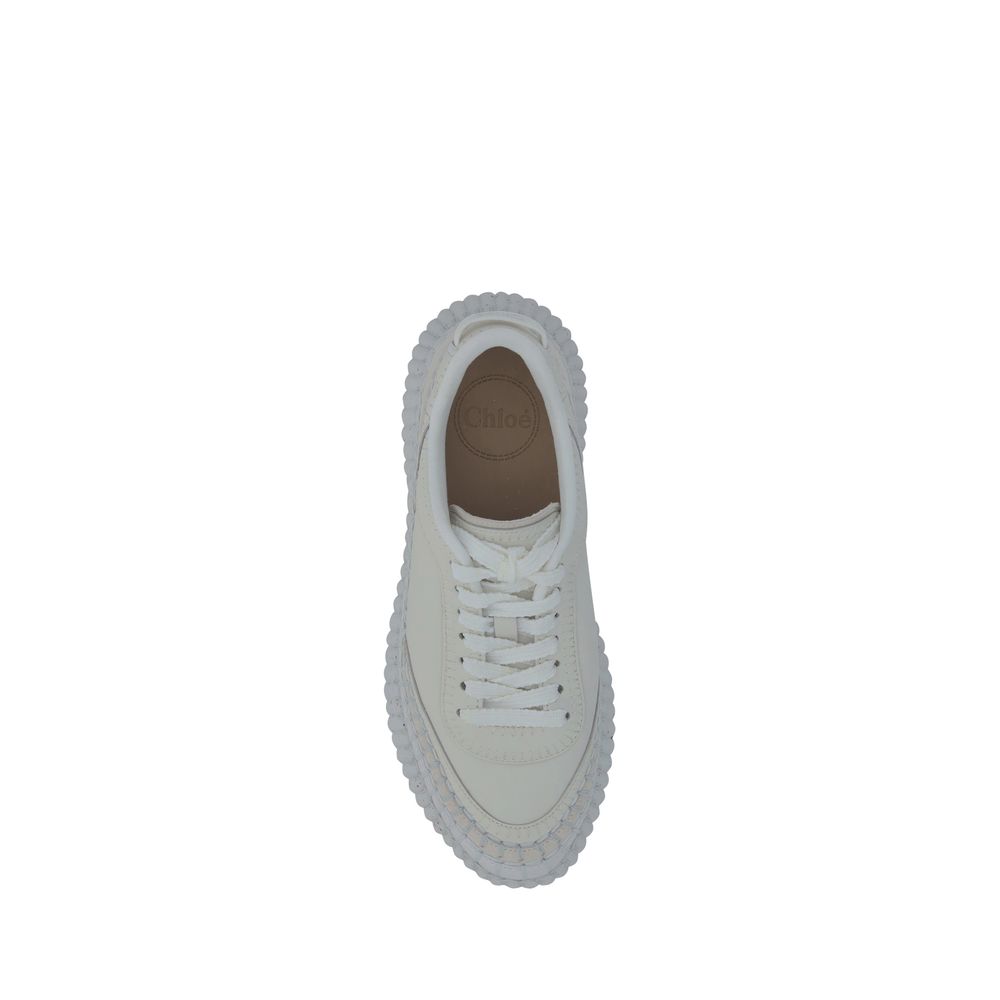 Chloé Nama Sneakers Calf Leather Platform - White/42