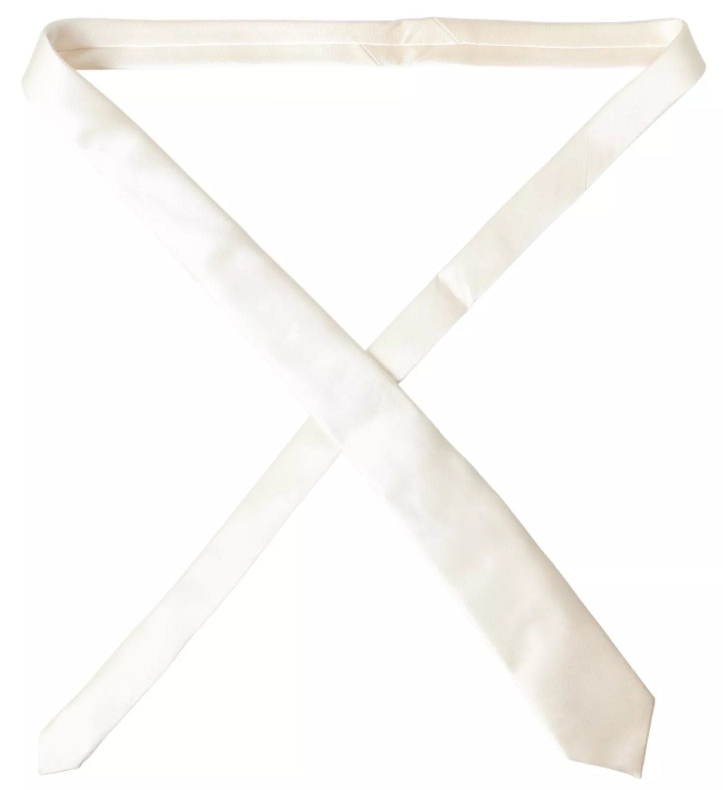 Cravate classique en satin de soie blanc cassé Dolce & Gabbana pour homme