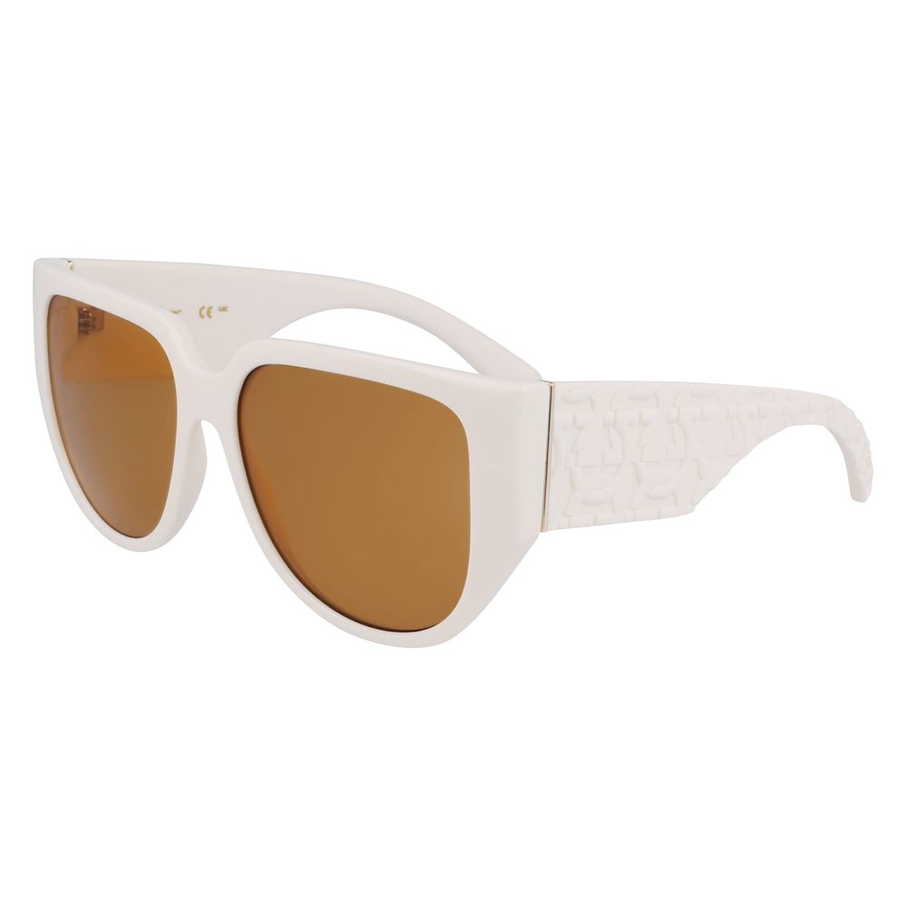 Ferragamo White Bio Injected Sunglasses by Ferragamo