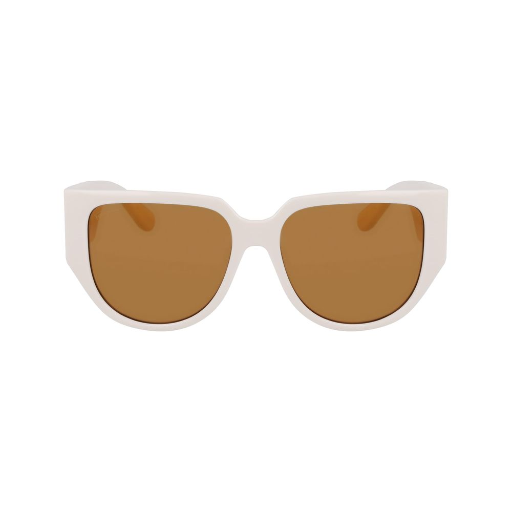 Ferragamo White Bio Injected Sunglasses by Ferragamo