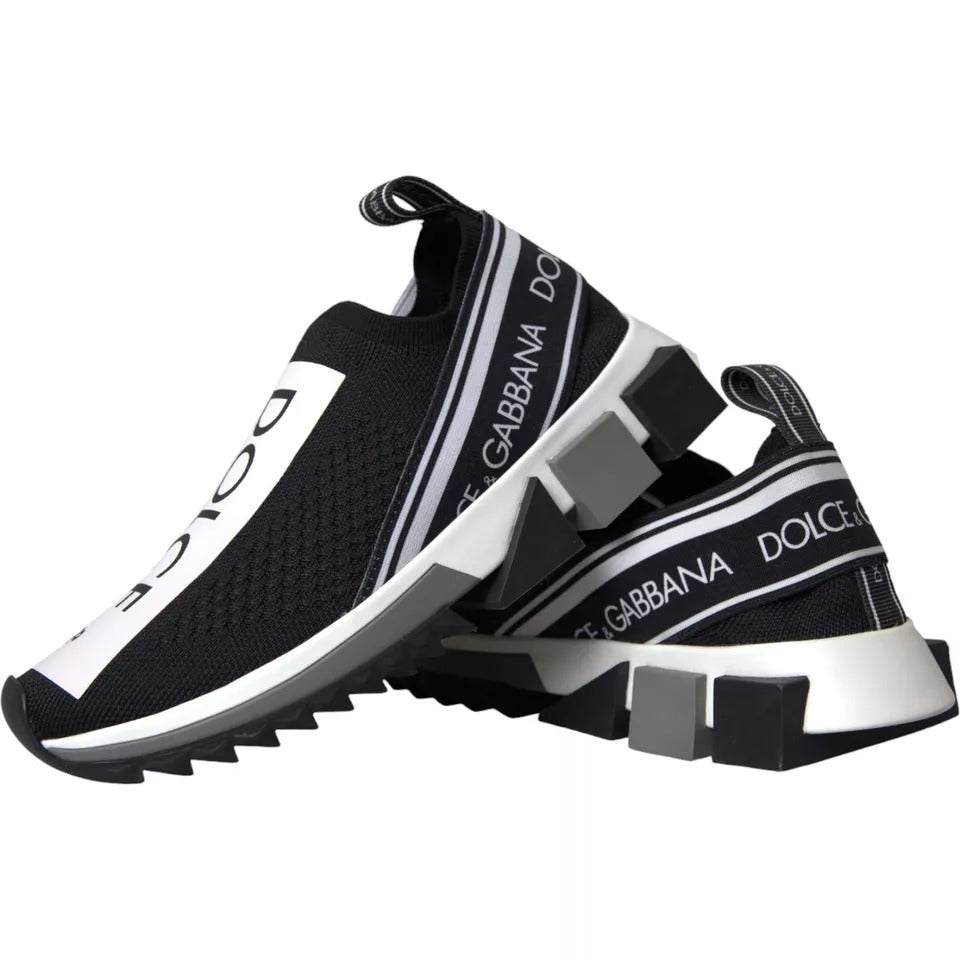 Dolce & Gabbana Black White Slip On Sorrento Sneakers Shoes by Dolce & Gabbana