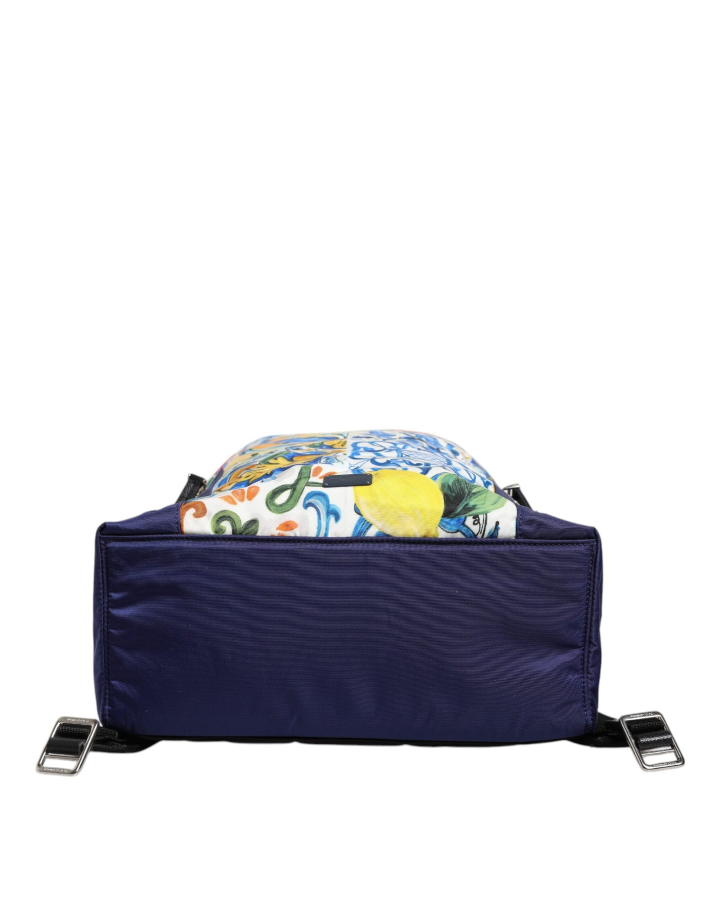 Sac à dos d'école en nylon imprimé majolique multicolore Dolce & Gabbana