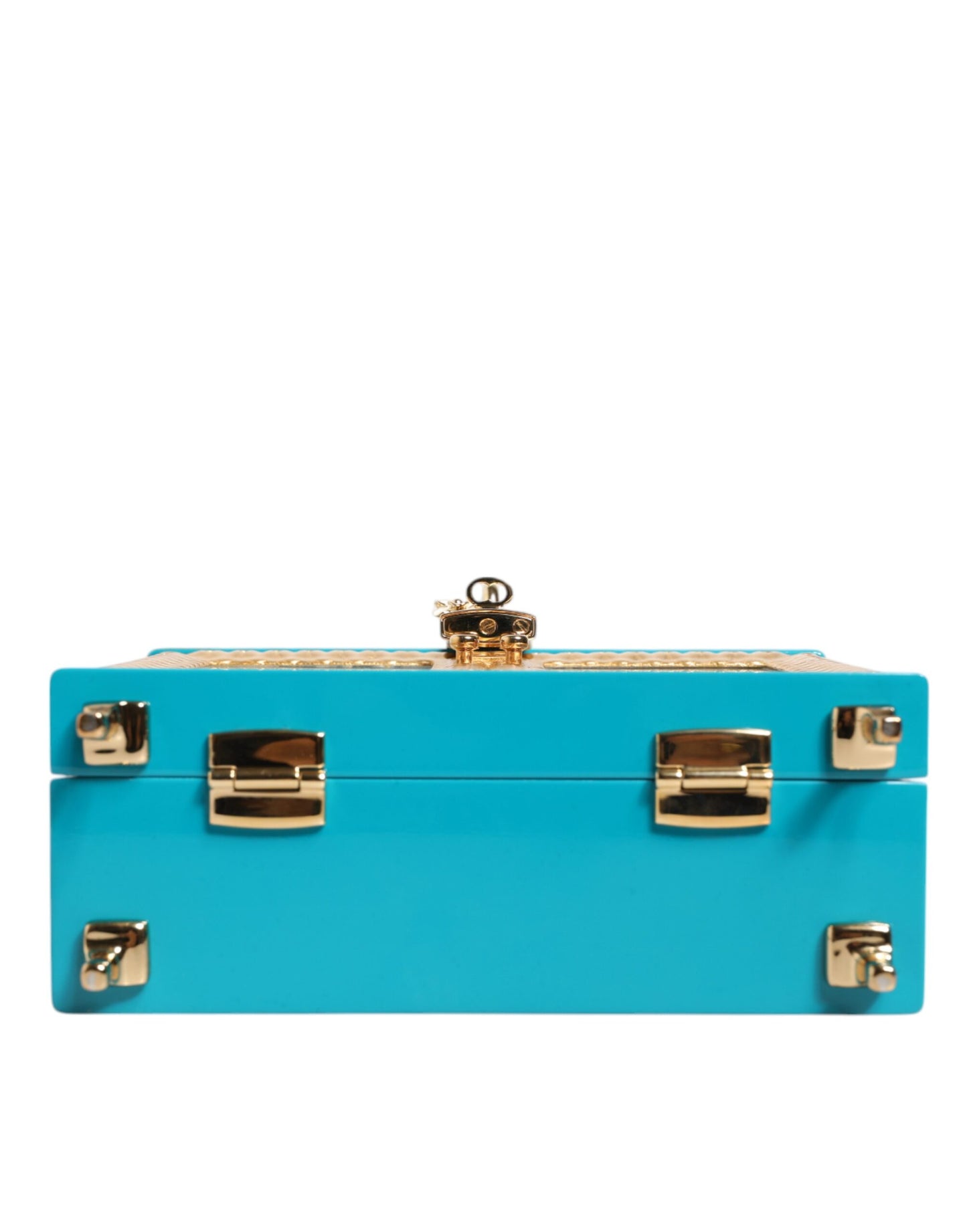 Sac à main Miss Dolce en cuir acrylique turquoise doré Dolce & Gabbana