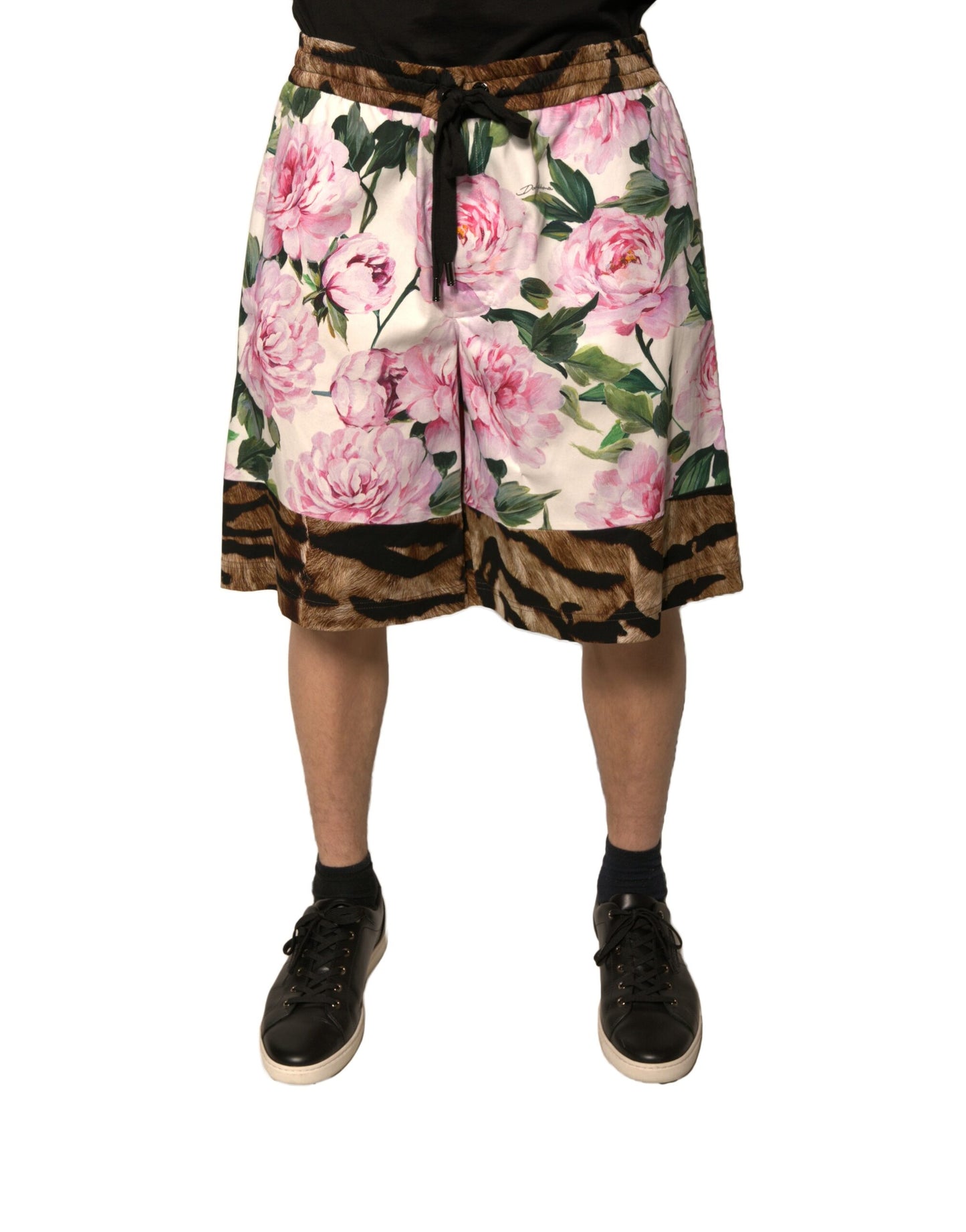 Bermuda homme en coton à fleurs multicolores Dolce & Gabbana