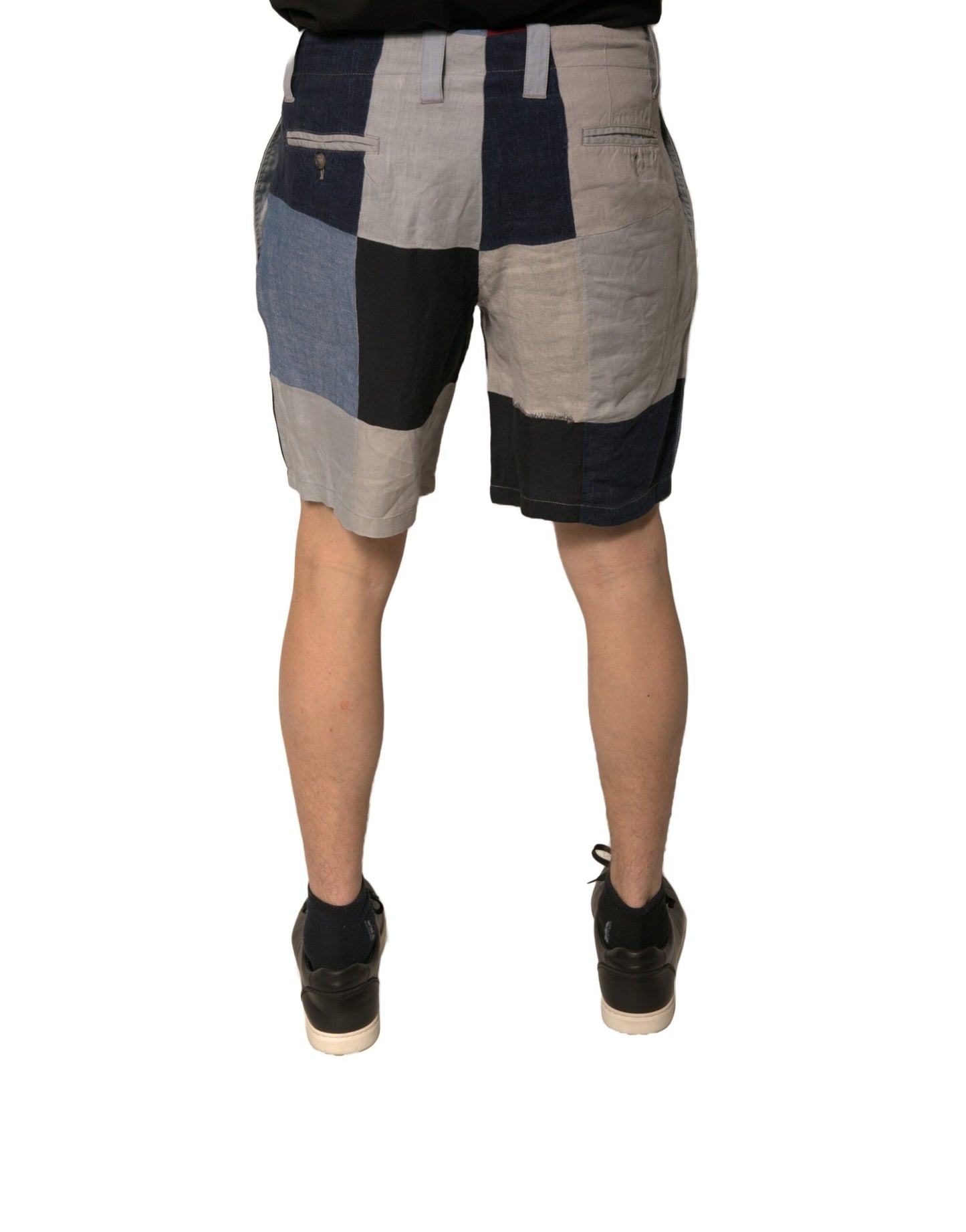 Short chino en lin patchwork multicolore Dolce & Gabbana pour homme
