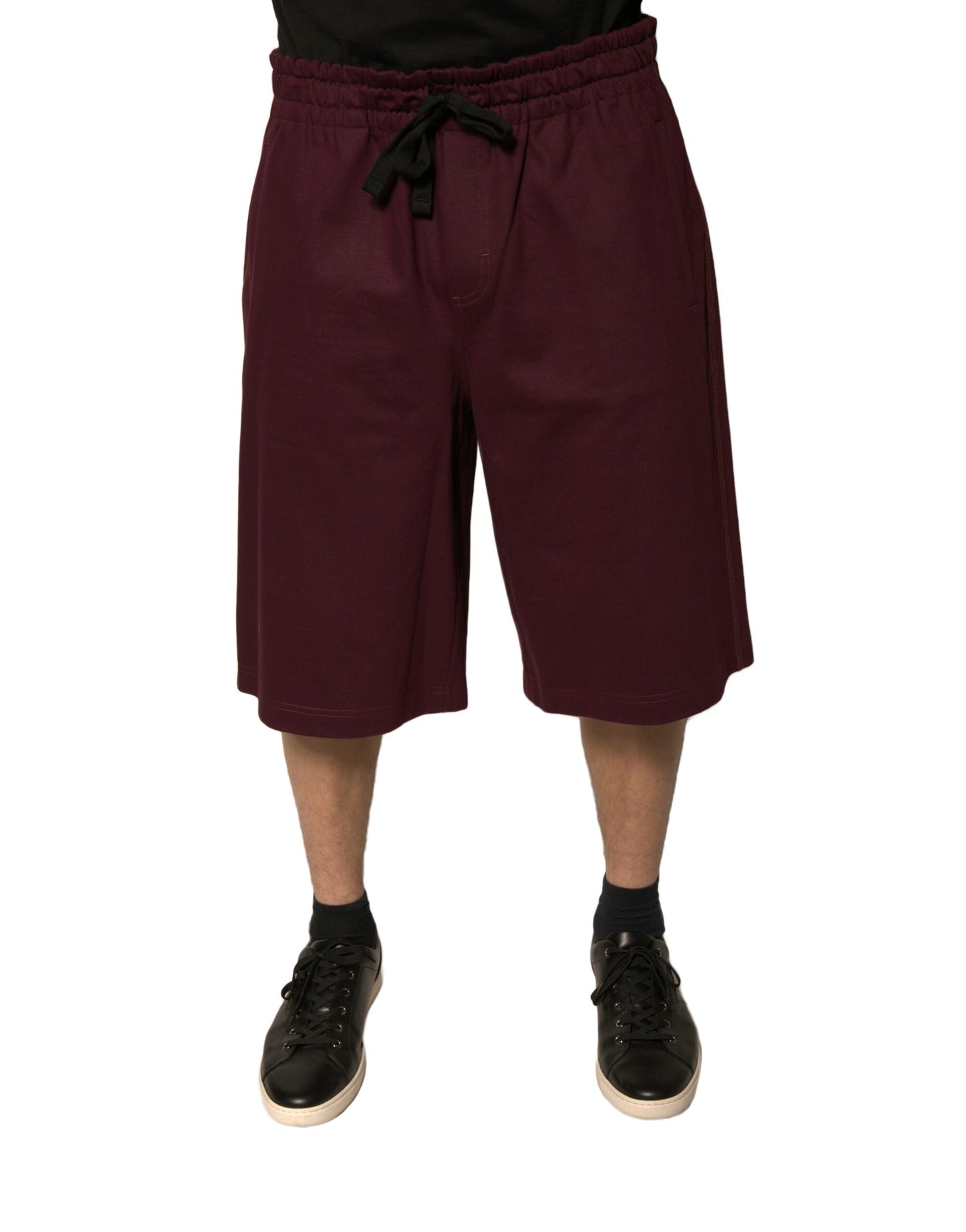 Bermuda taille moyenne en coton bordeaux Dolce & Gabbana