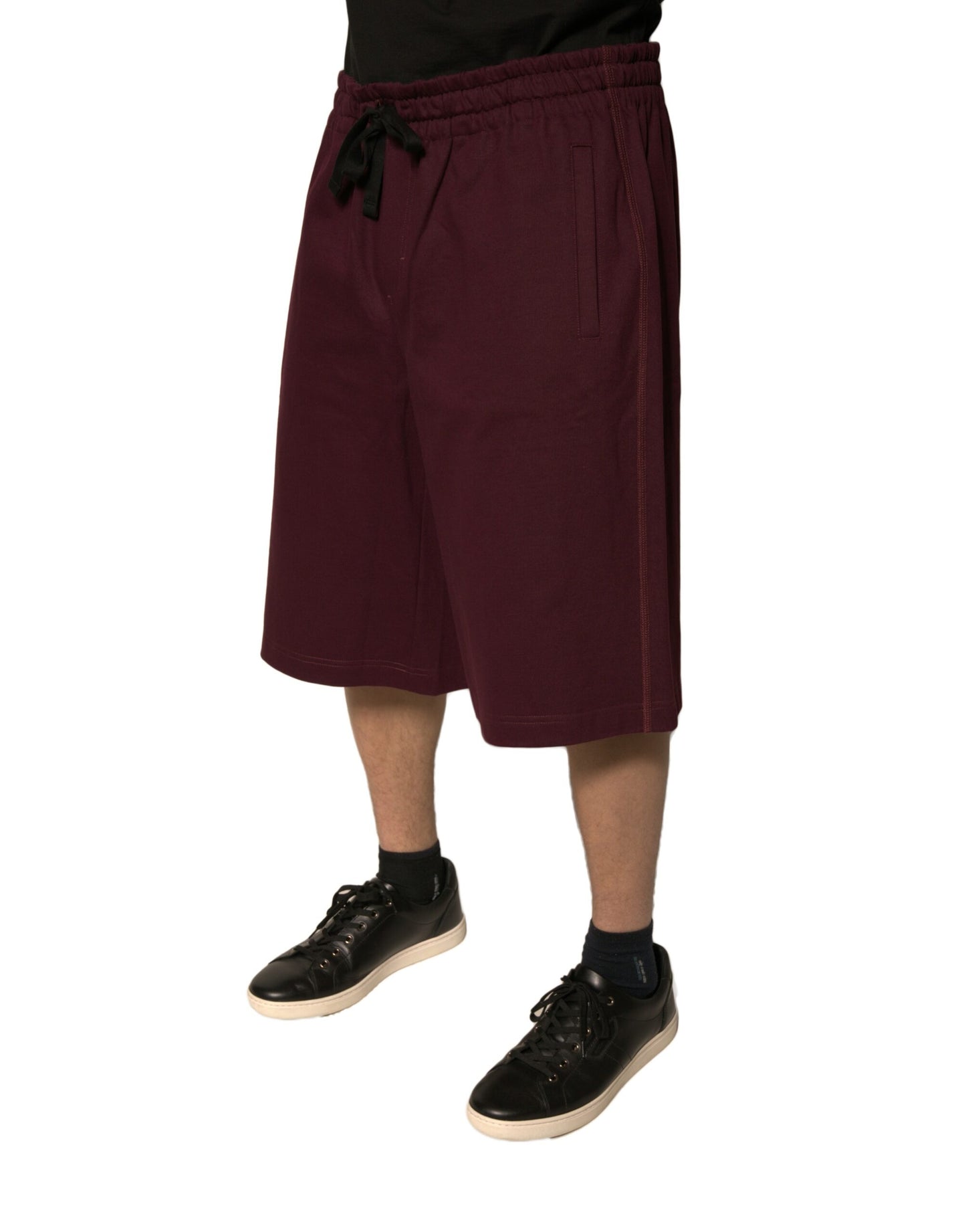 Bermuda taille moyenne en coton bordeaux Dolce & Gabbana