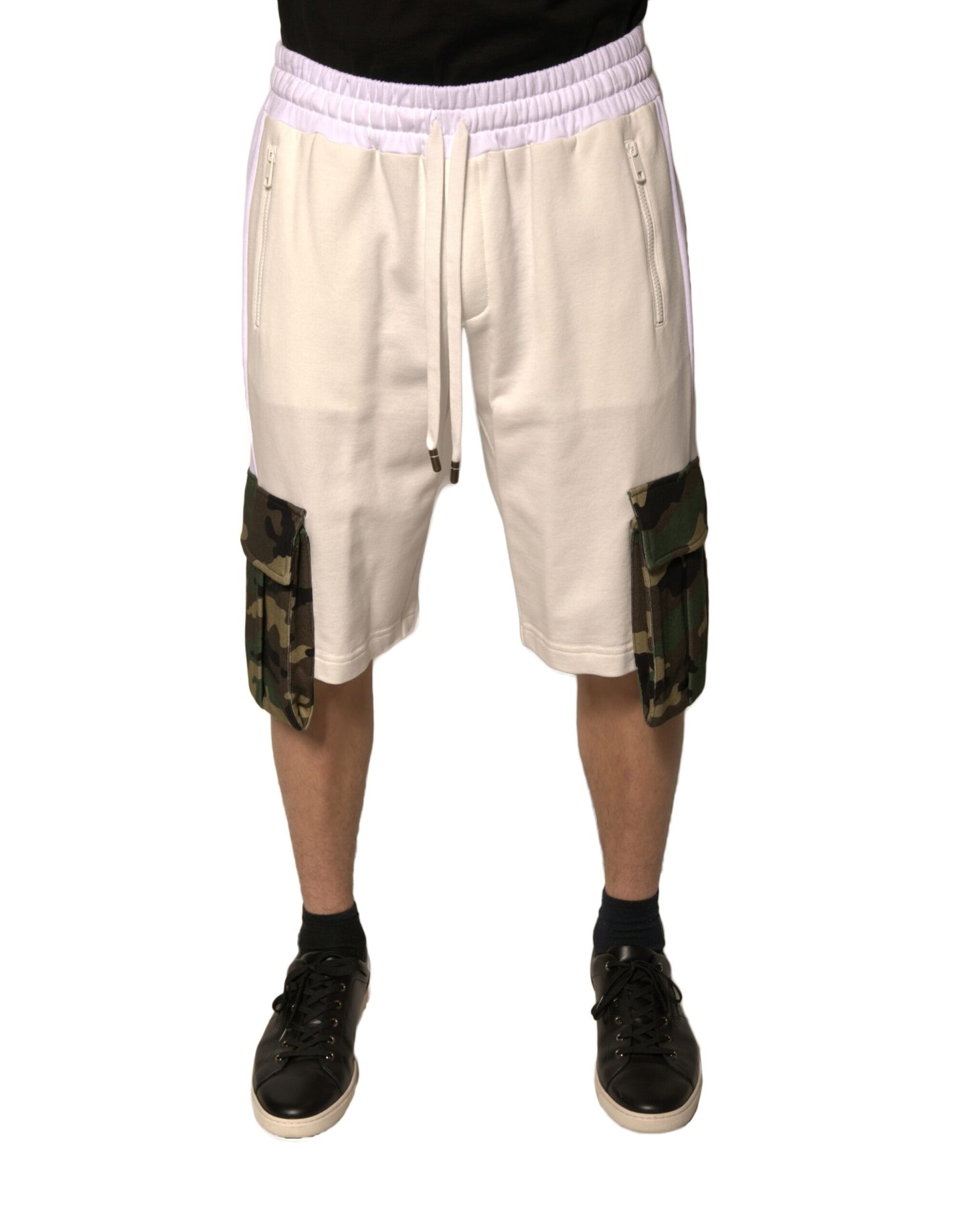 Bermuda cargo décontracté en coton beige Dolce & Gabbana pour homme