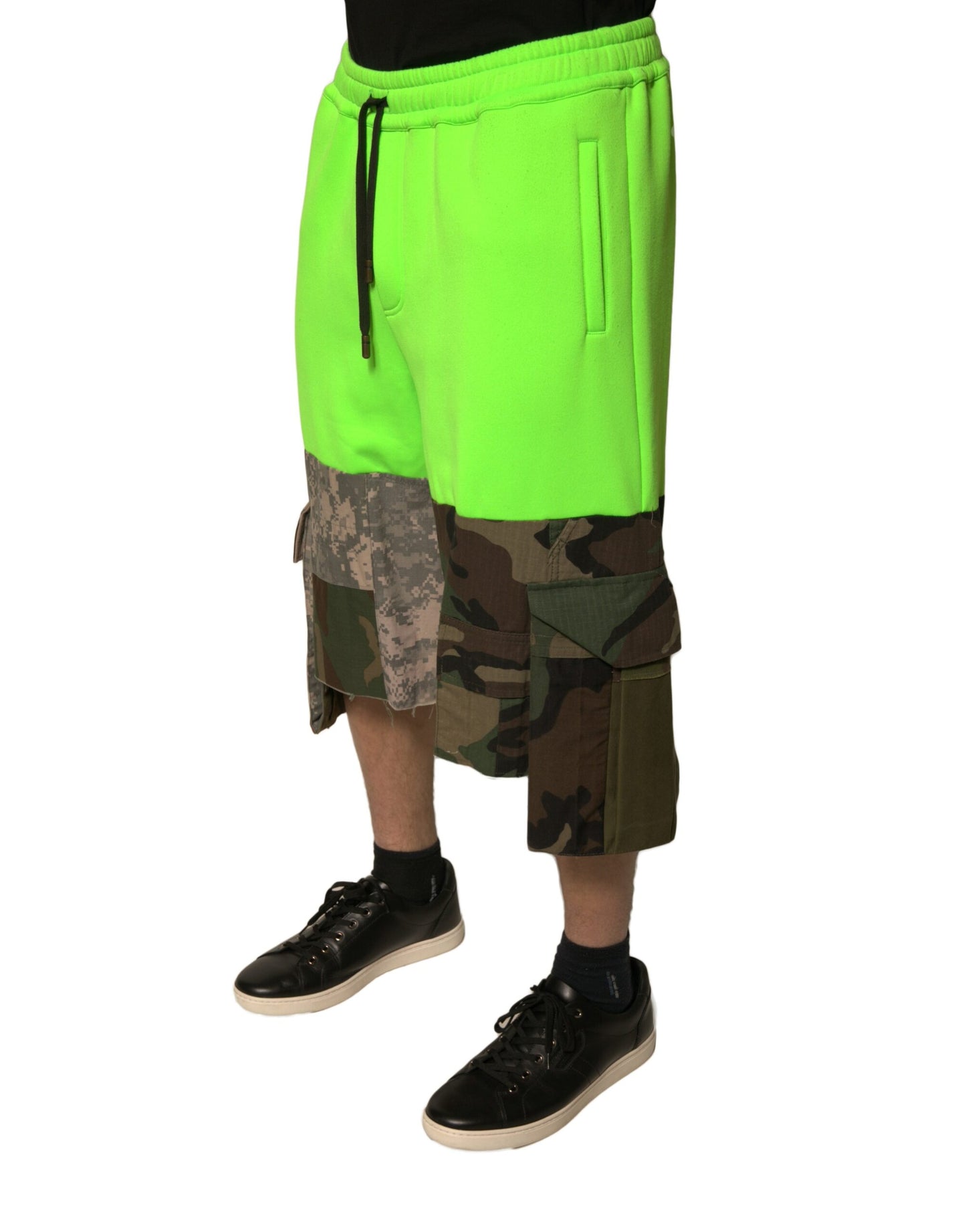 Bermuda cargo patchwork vert Dolce & Gabbana