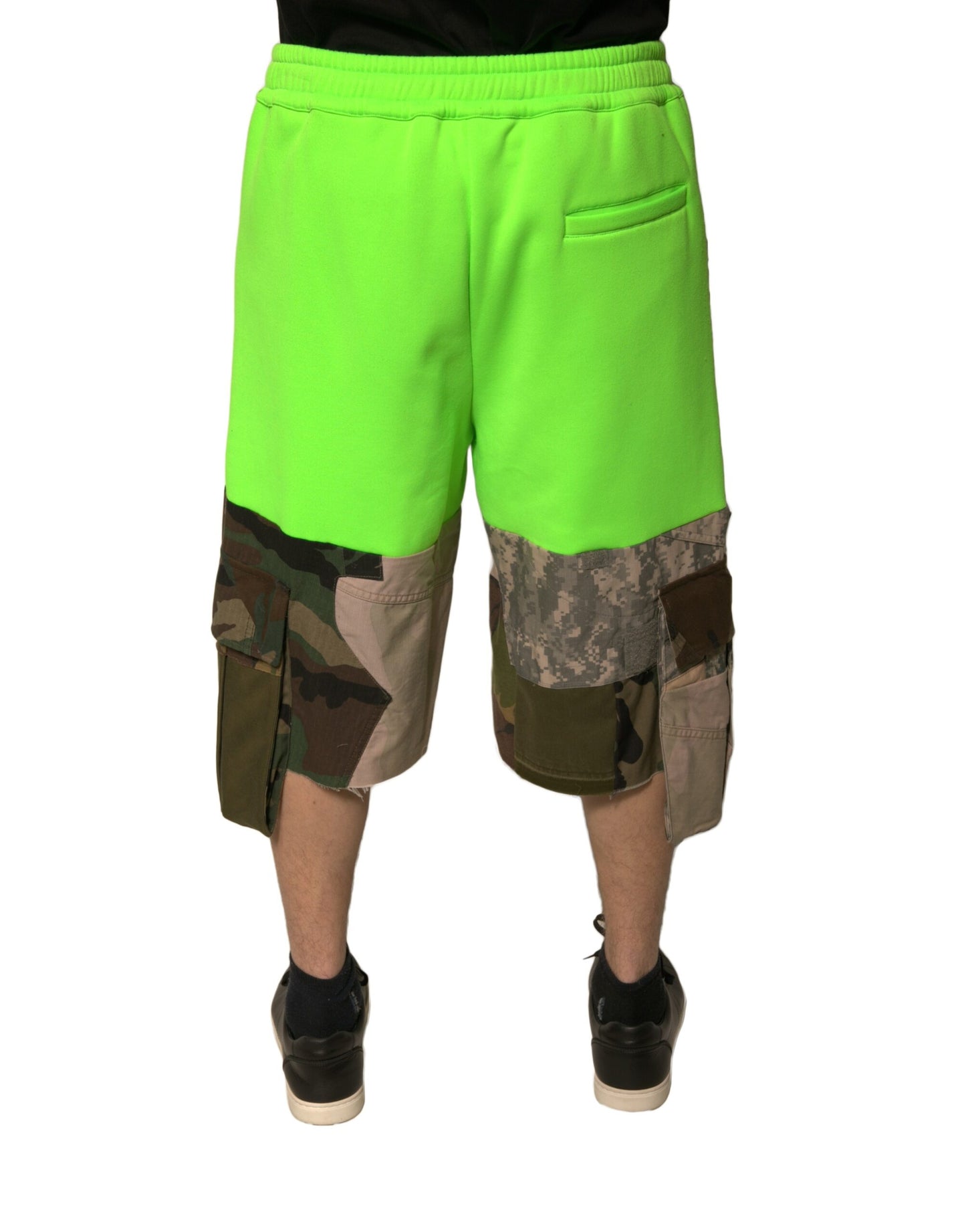 Bermuda cargo patchwork vert Dolce & Gabbana