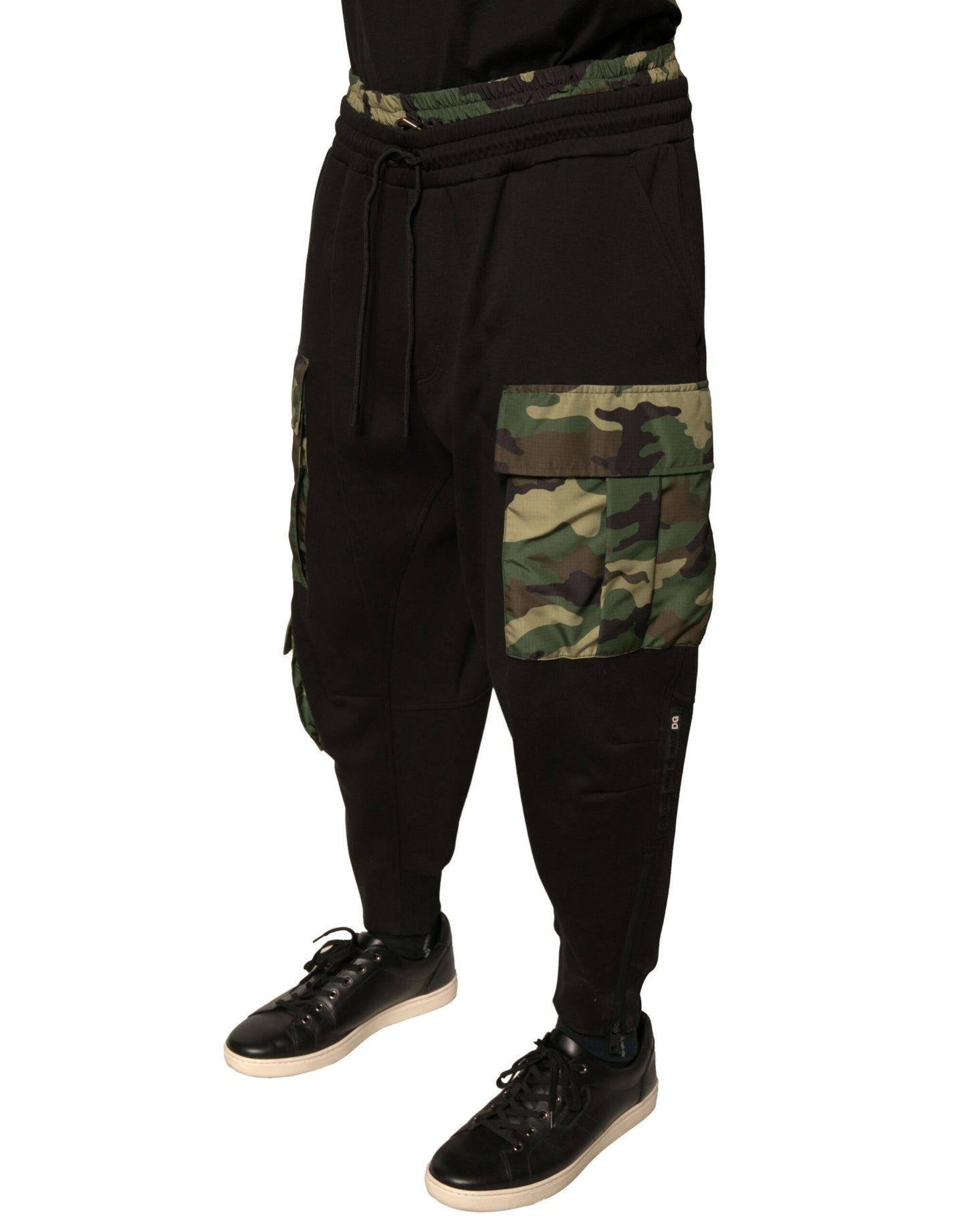 Dolce & Gabbana Black Camouflage Cotton Jogger Cargo Pants by Dolce & Gabbana