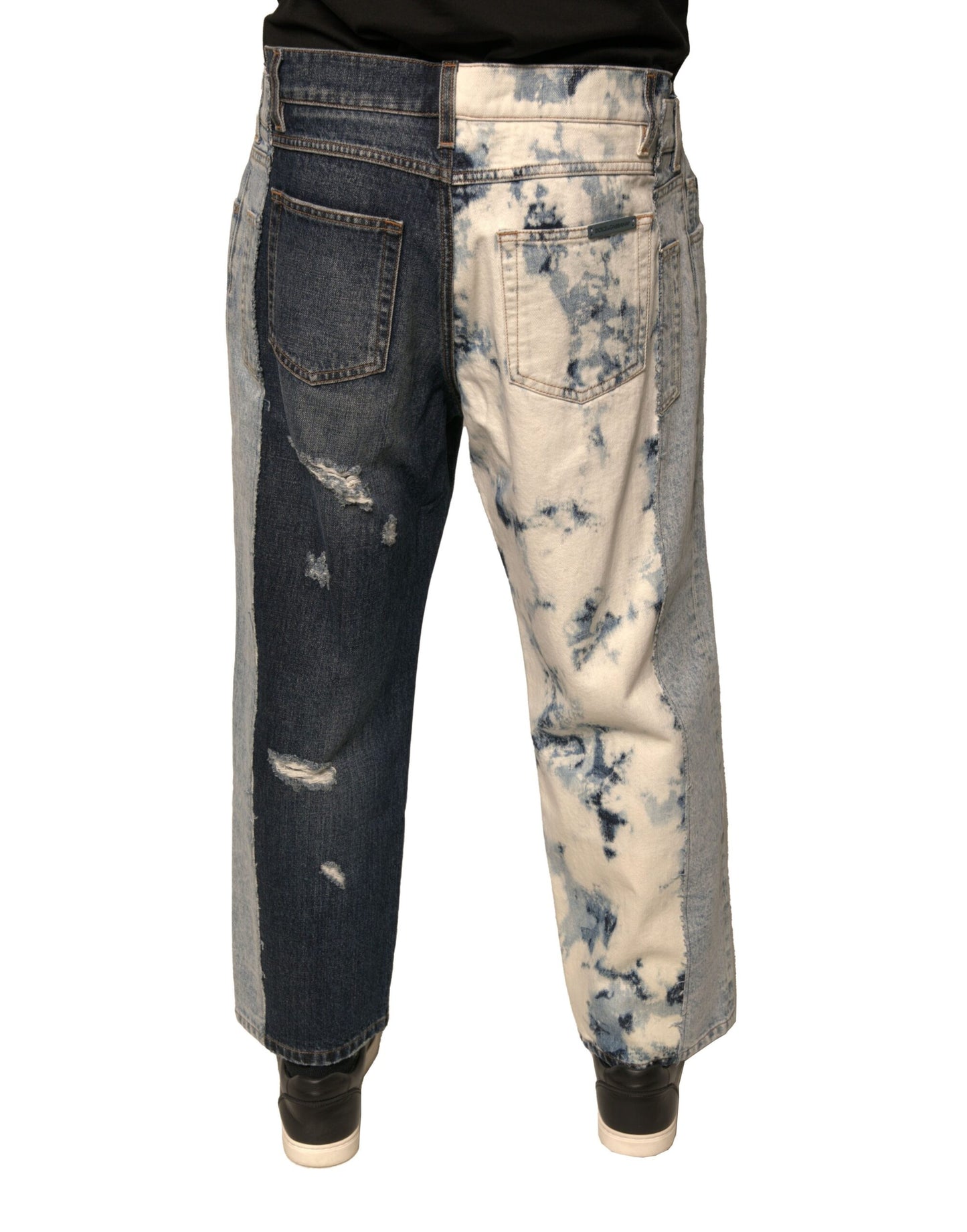 Dolce & Gabbana Multicolor Patchwork Cotton Straight Men Denim Jeans by Dolce & Gabbana
