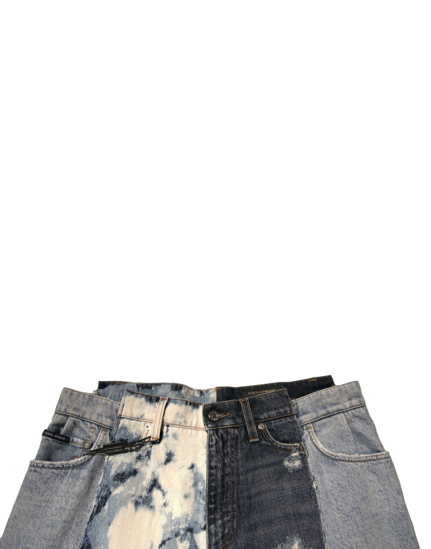 Dolce & Gabbana Multicolor Patchwork Cotton Straight Men Denim Jeans by Dolce & Gabbana