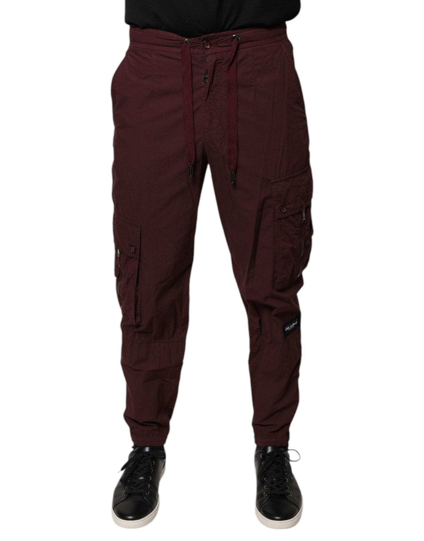 Dolce & Gabbana Bordeaux Cotton Cargo Jogger Sweatpants Pants by Dolce & Gabbana