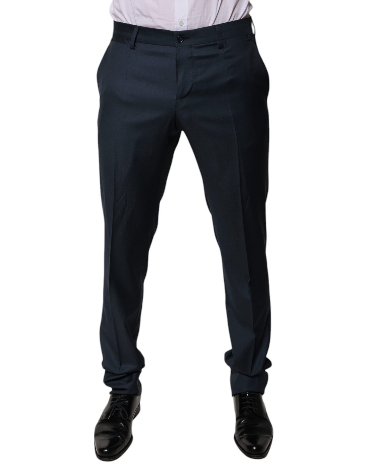 Dolce & Gabbana Blue Wool Tapered Formal Dress Pants by Dolce & Gabbana