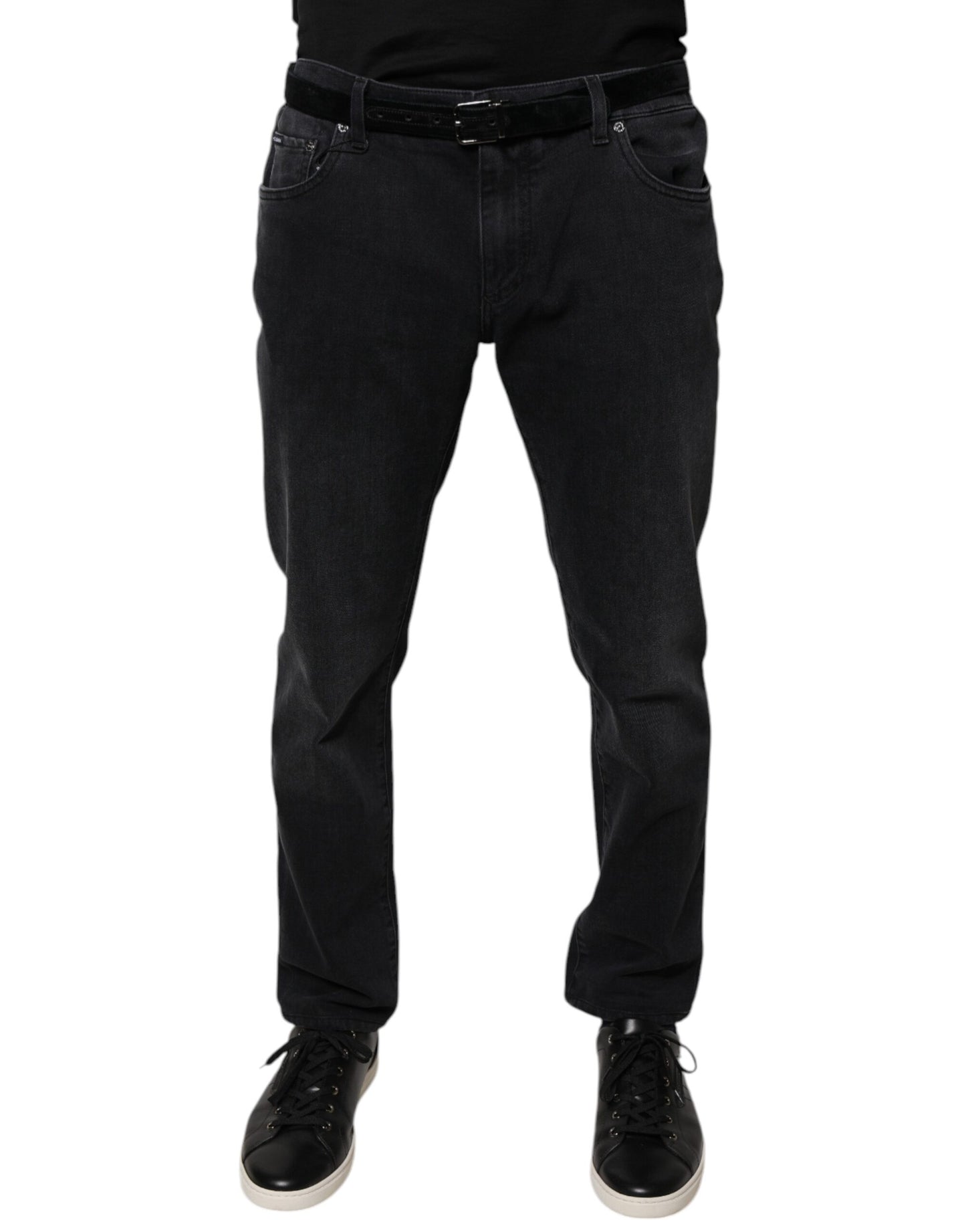 Dolce & Gabbana Black Logo Cotton Stretch Skinny Denim Jeans by Dolce & Gabbana
