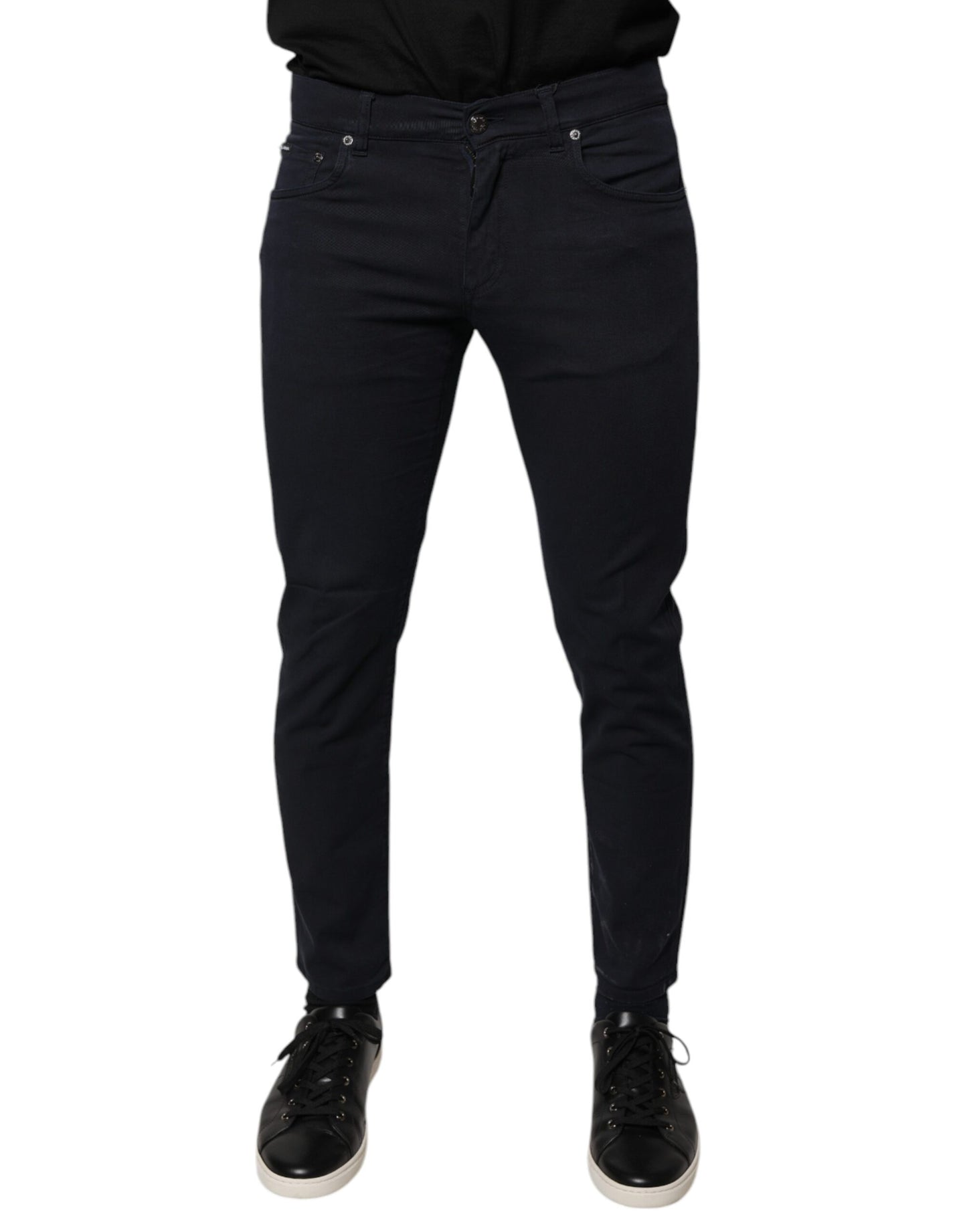Dolce & Gabbana Black Logo Cotton Stretch Skinny Denim Jeans by Dolce & Gabbana