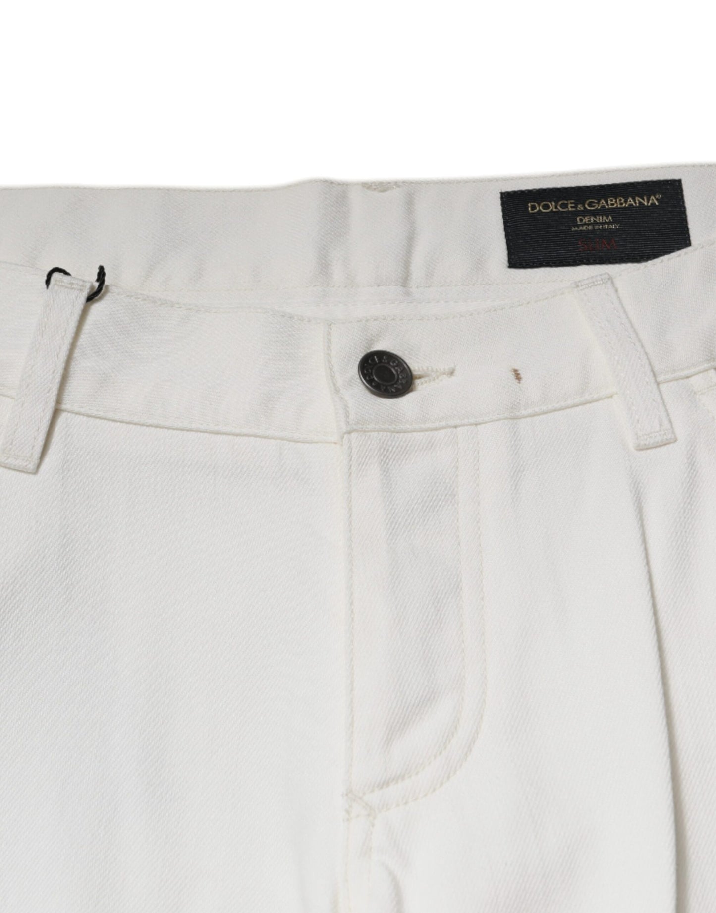 Dolce & Gabbana White Cotton Skinny Denim Jeans by Dolce & Gabbana