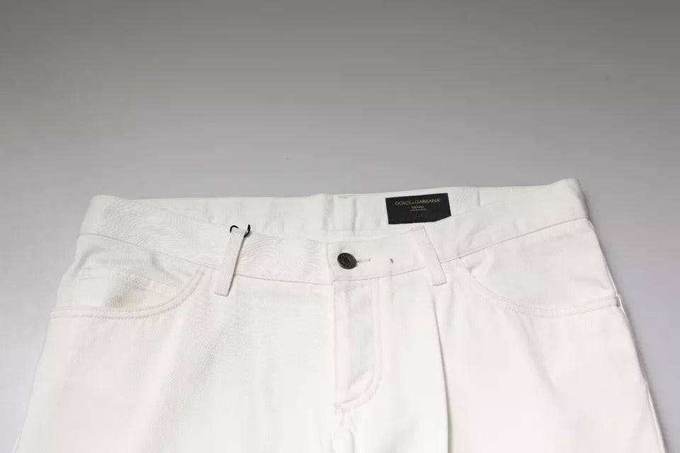 Dolce & Gabbana White Cotton Skinny Denim Jeans by Dolce & Gabbana
