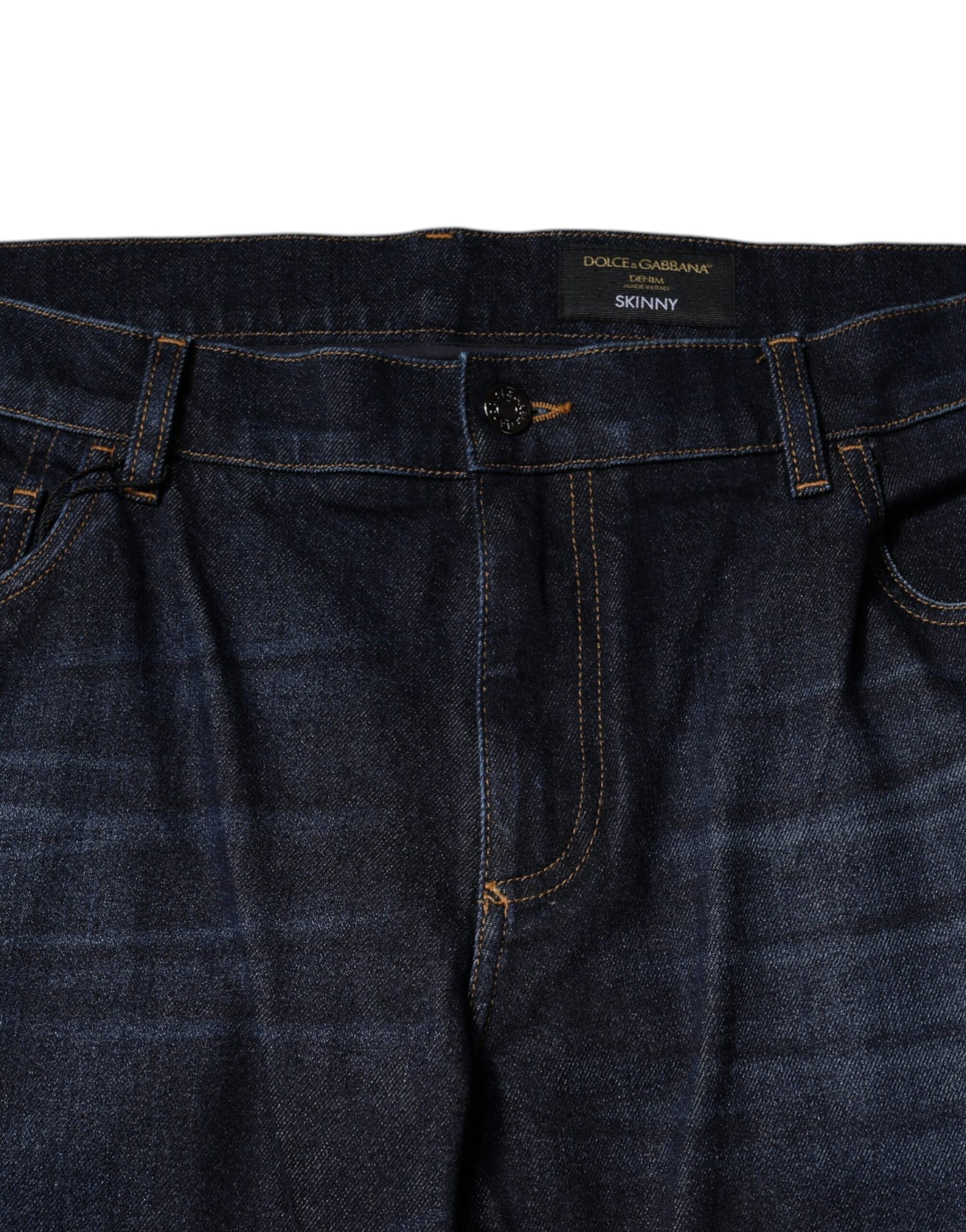 Dolce & Gabbana Dark Blue Cotton Skinny Denim Jeans by Dolce & Gabbana