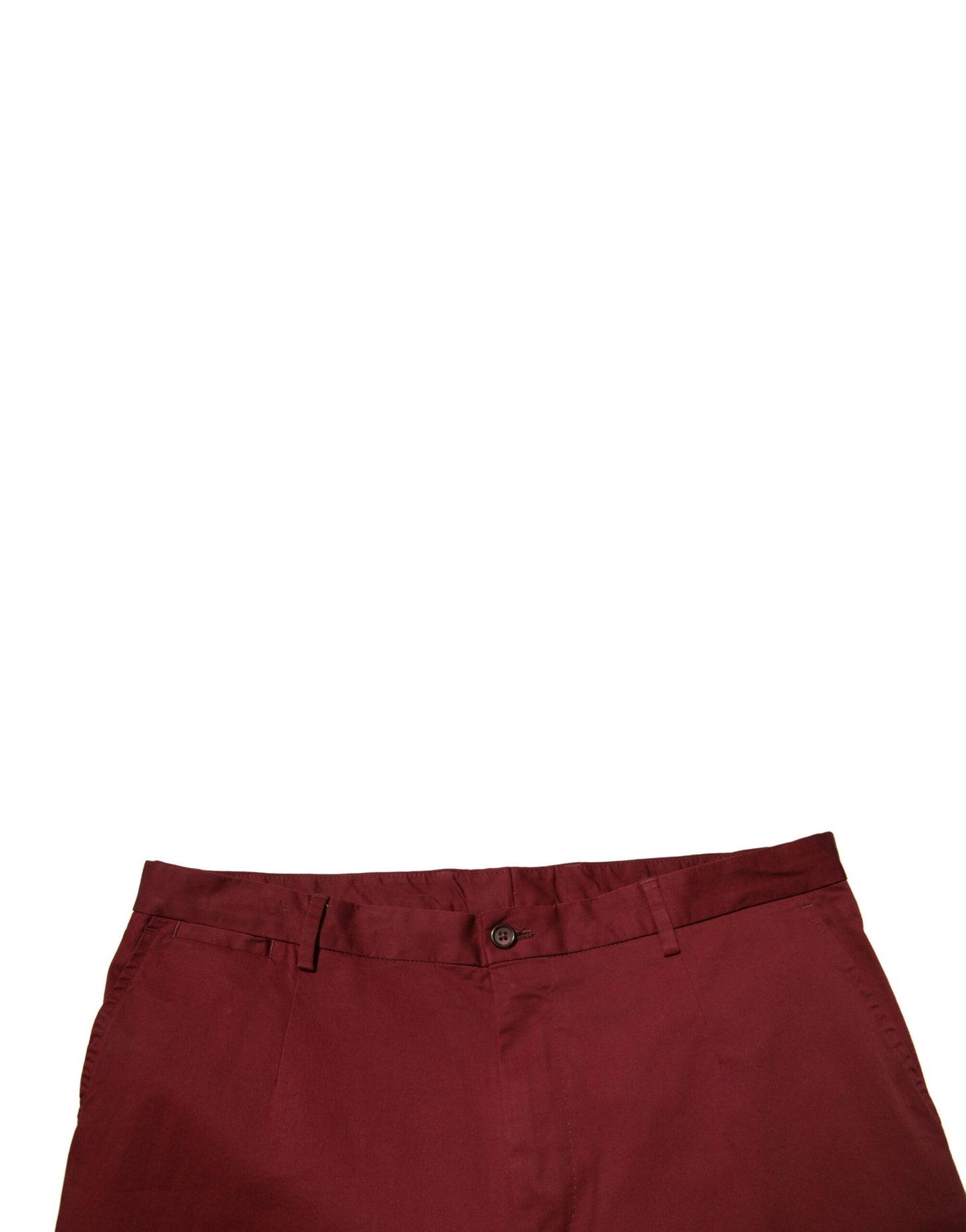 Dolce & Gabbana Maroon Cotton Men Skinny Dress Pants by Dolce & Gabbana
