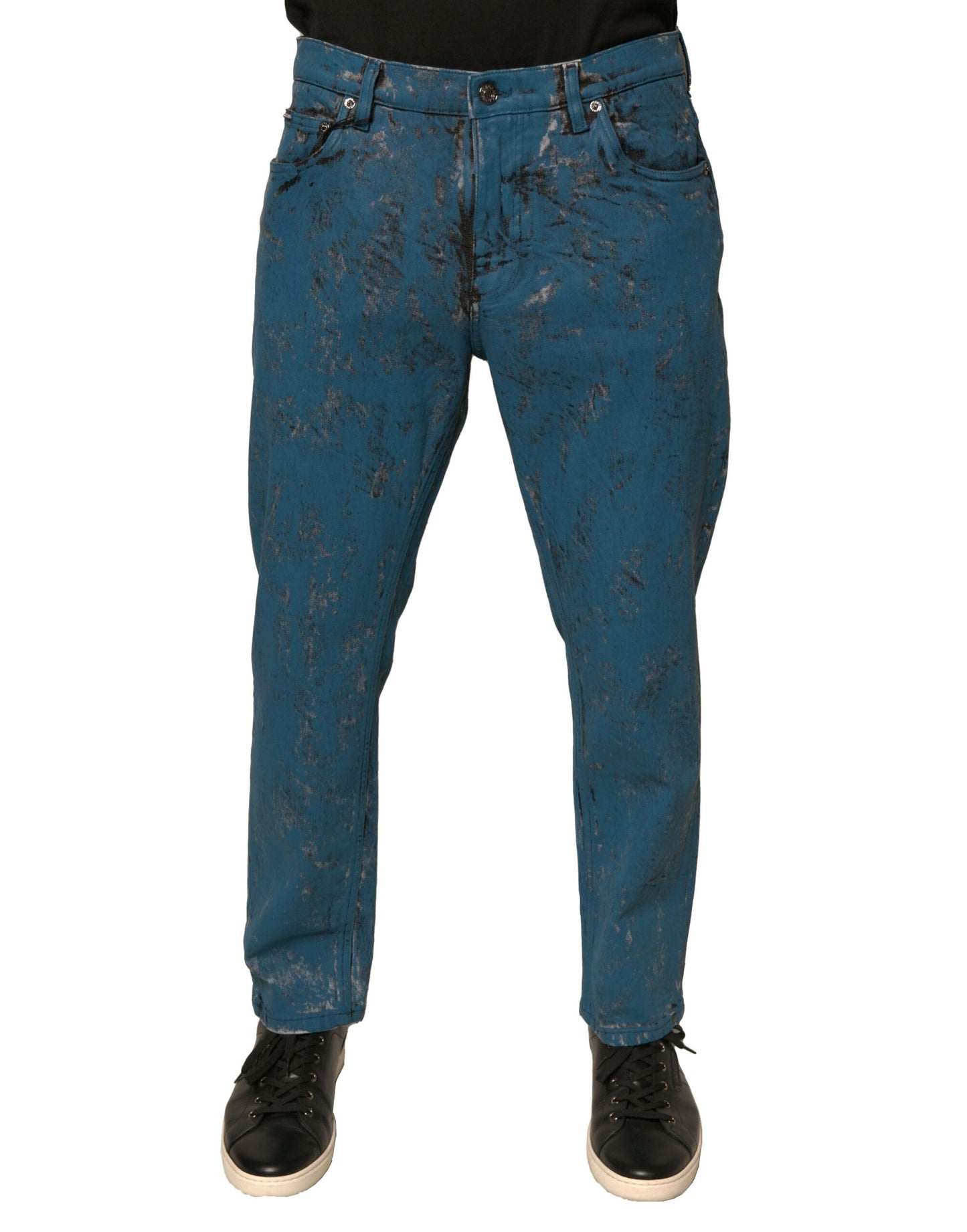 Dolce & Gabbana Blue Logo Cotton Stretch Skinny Denim Jeans by Dolce & Gabbana