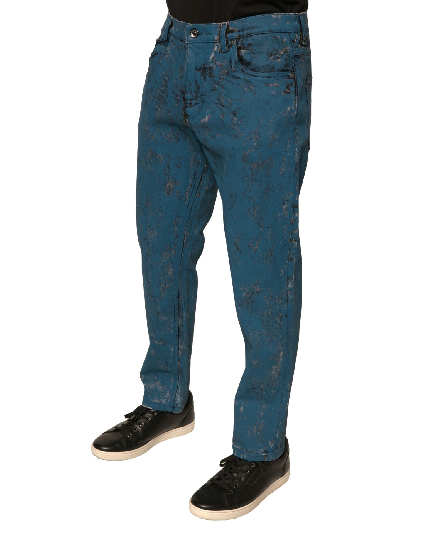 Dolce & Gabbana Blue Logo Cotton Stretch Skinny Denim Jeans by Dolce & Gabbana