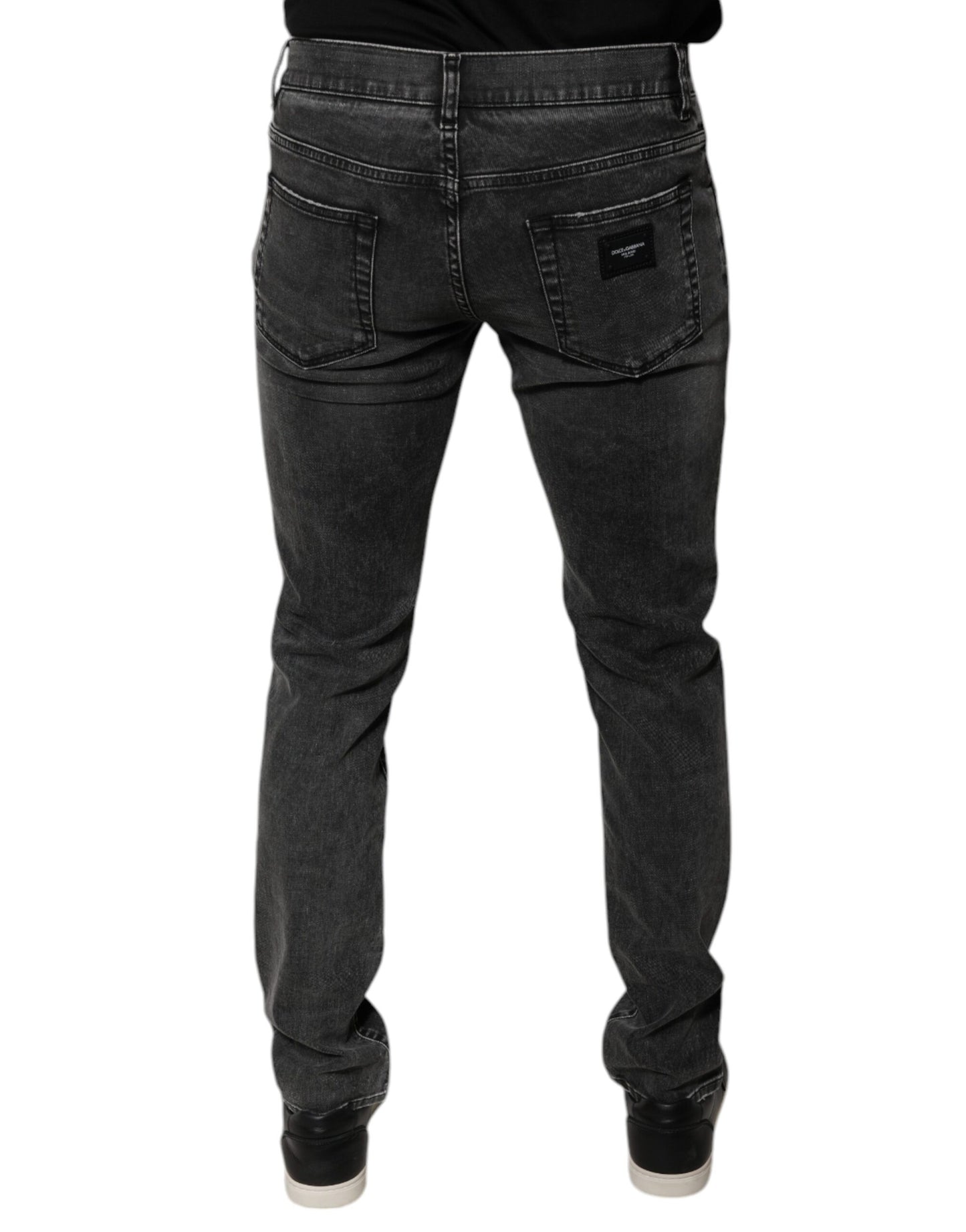 Dolce & Gabbana Black Logo Cotton Stretch Skinny Denim Pants by Dolce & Gabbana