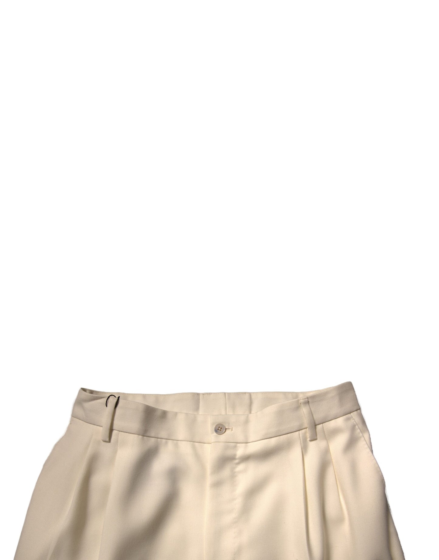 Dolce & Gabbana Off White Straight Dress Pants by Dolce & Gabbana