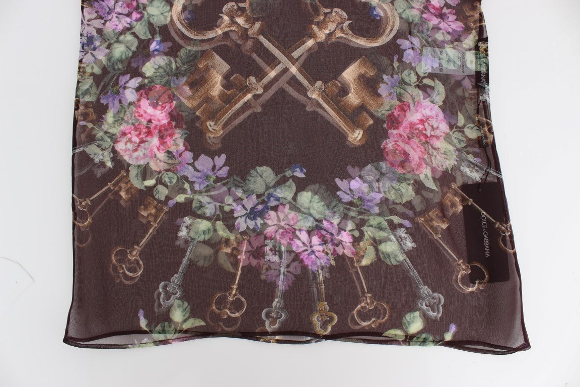 Dolce & Gabbana - Élégant chemisier en soie à fleurs et manches courtes