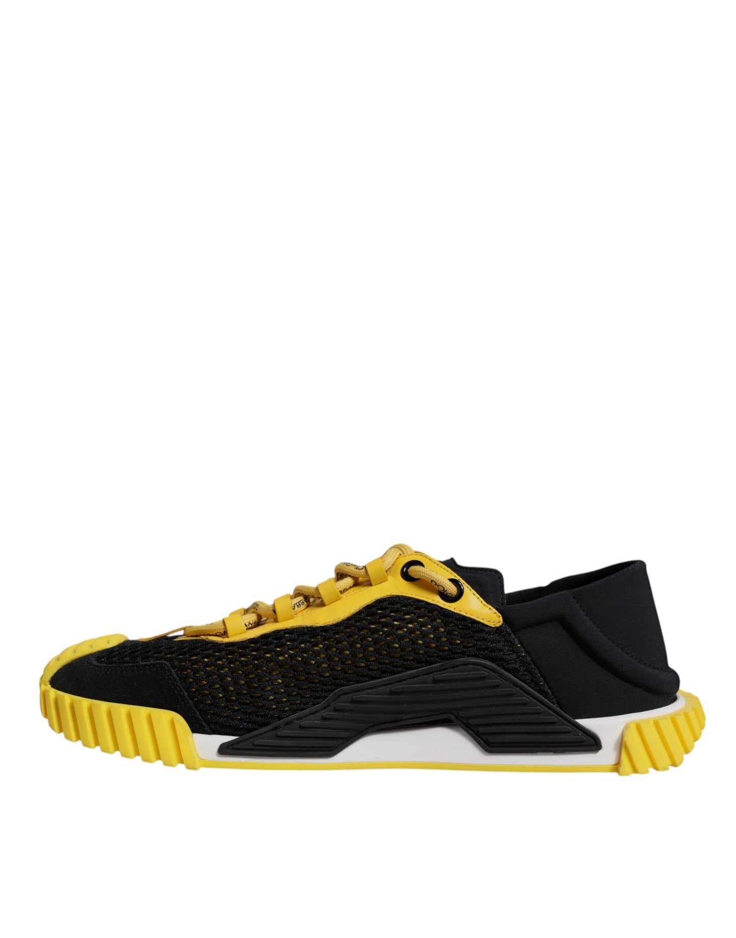 Dolce & Gabbana Black Yellow Low Top NS1 Sneakers Shoes by Dolce & Gabbana