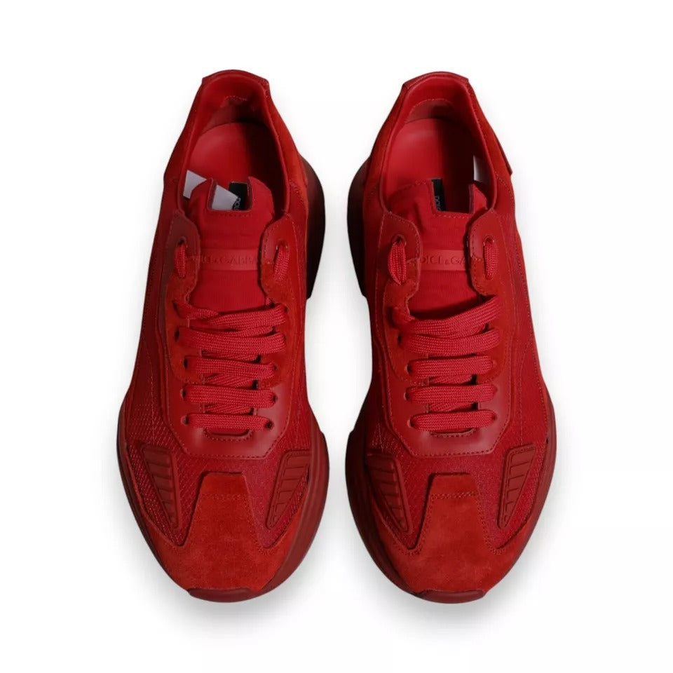 Dolce & Gabbana Red Leather Daymaster Low Top Sneakers Shoes by Dolce & Gabbana