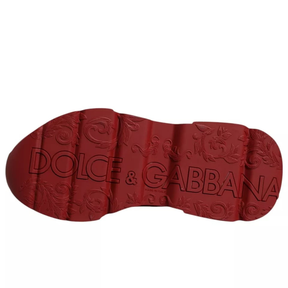 Dolce & Gabbana Red Leather Daymaster Low Top Sneakers Shoes by Dolce & Gabbana