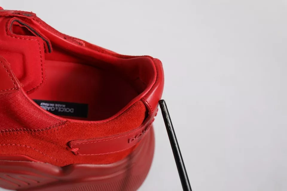 Dolce & Gabbana Red Leather Daymaster Low Top Sneakers Shoes by Dolce & Gabbana