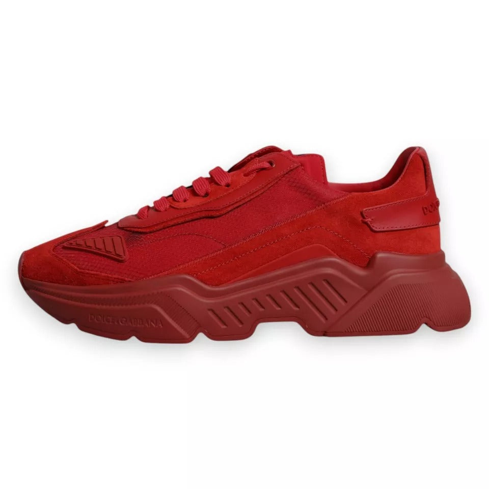 Dolce & Gabbana Red Leather Daymaster Low Top Sneakers Shoes by Dolce & Gabbana