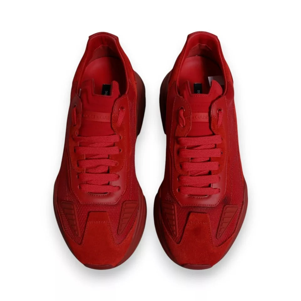Dolce & Gabbana Red Leather Daymaster Low Top Sneakers Shoes by Dolce & Gabbana