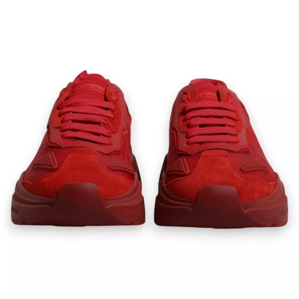 Dolce & Gabbana Red Leather Daymaster Low Top Sneakers Shoes by Dolce & Gabbana