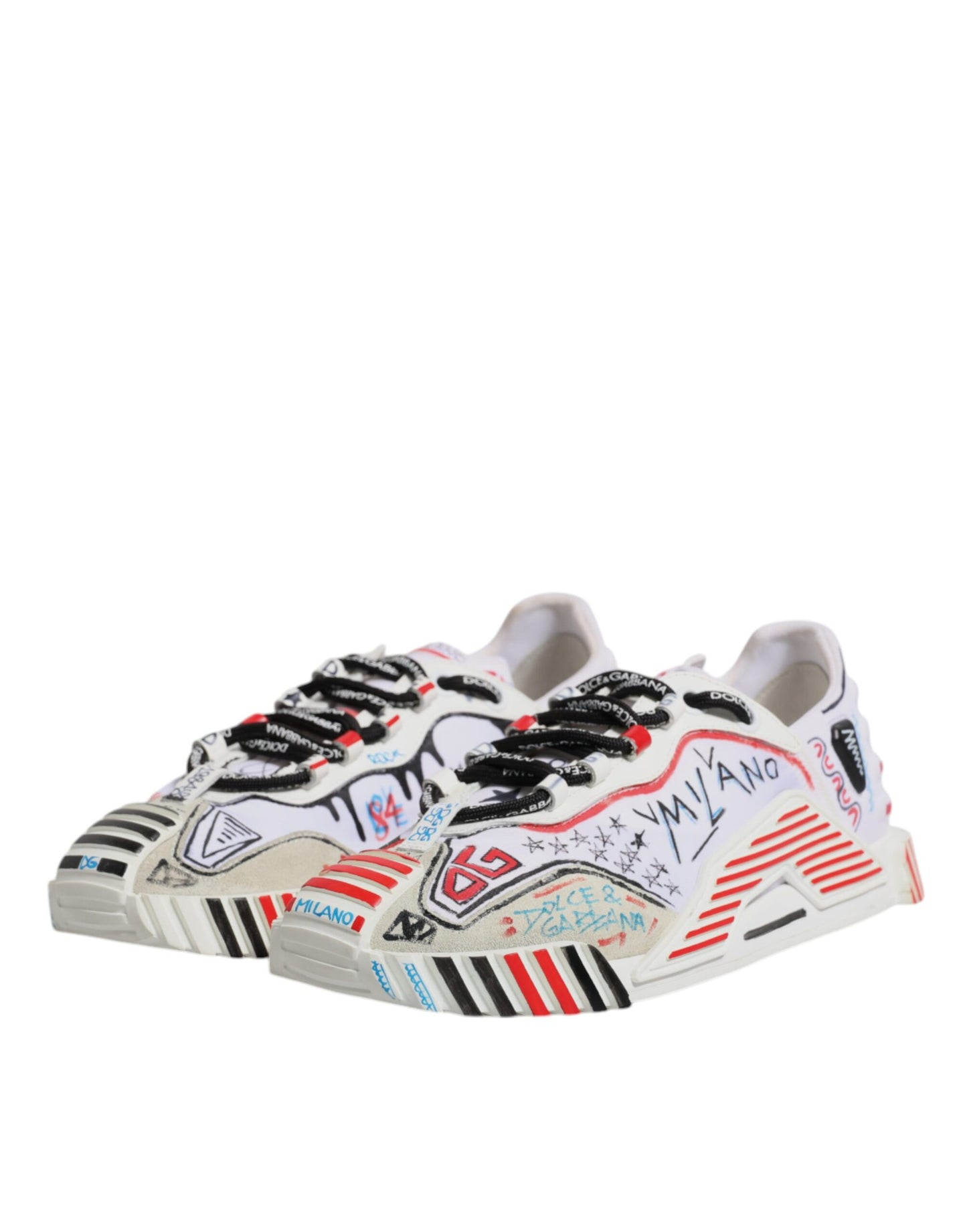 Dolce & Gabbana Multicolor Suede Fabric NS1 Sneakers Shoes by Dolce & Gabbana