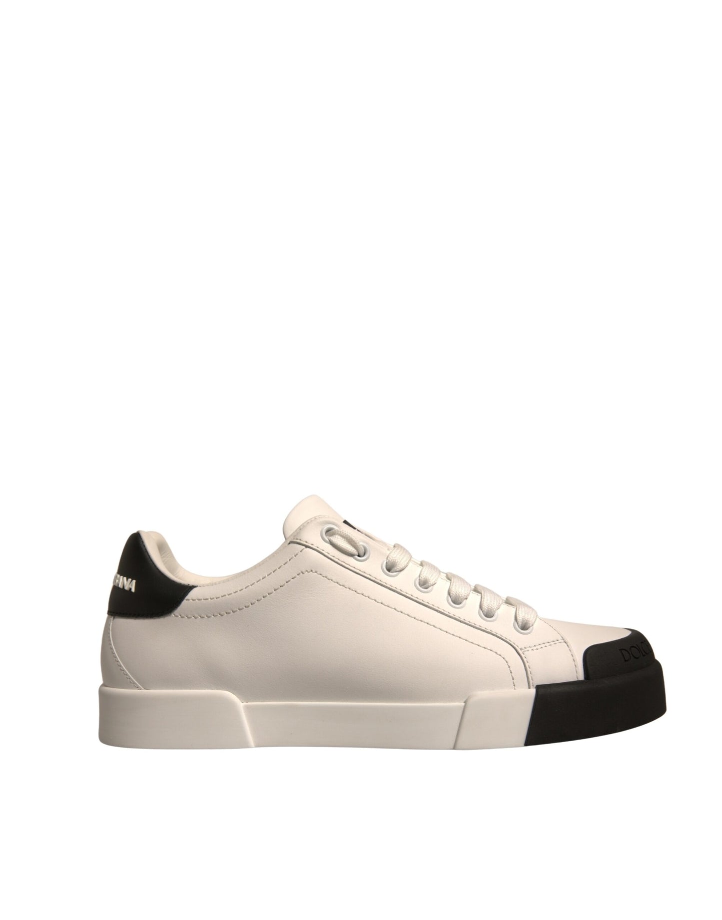 Dolce & Gabbana White Leather Logo Portofino Sneakers Shoes by Dolce & Gabbana