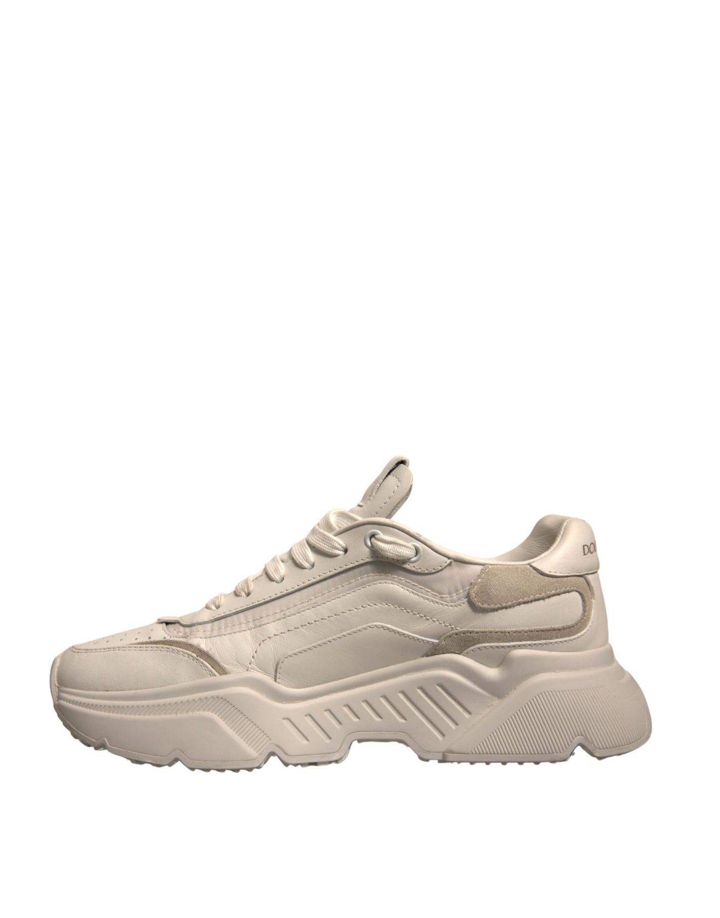 Dolce & Gabbana White Daymaster Leather Low Top Sneakers Shoes by Dolce & Gabbana