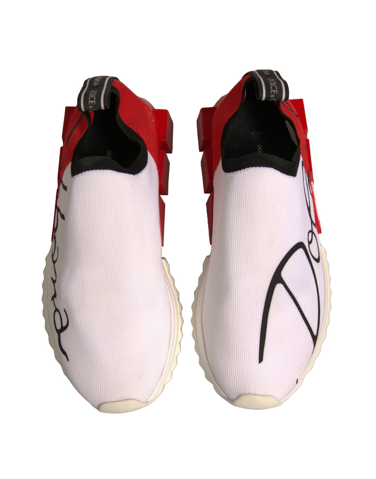 Dolce & Gabbana White Red Low Top Sorrento Sneakers Shoes by Dolce & Gabbana