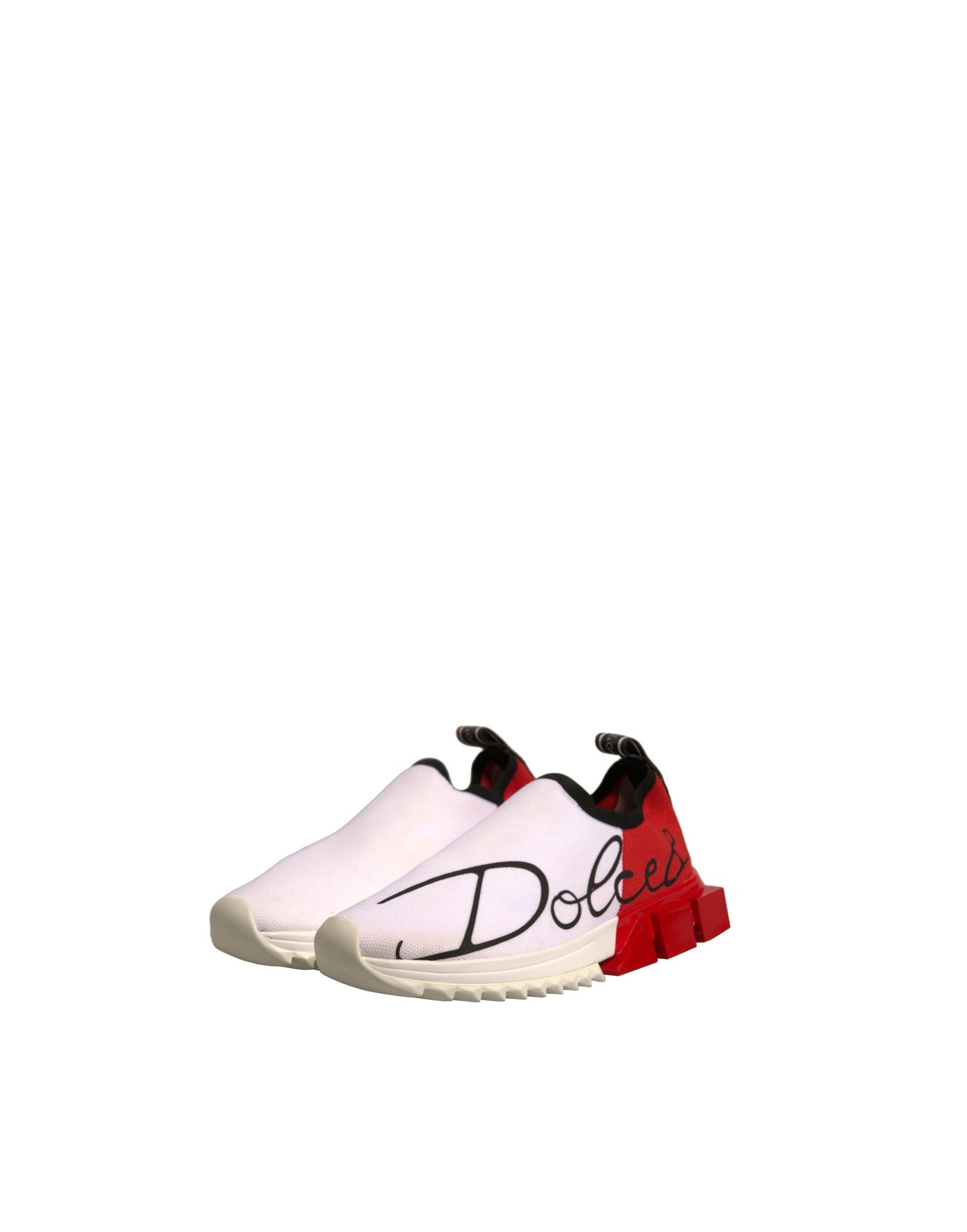 Dolce & Gabbana White Red Low Top Sorrento Sneakers Shoes by Dolce & Gabbana