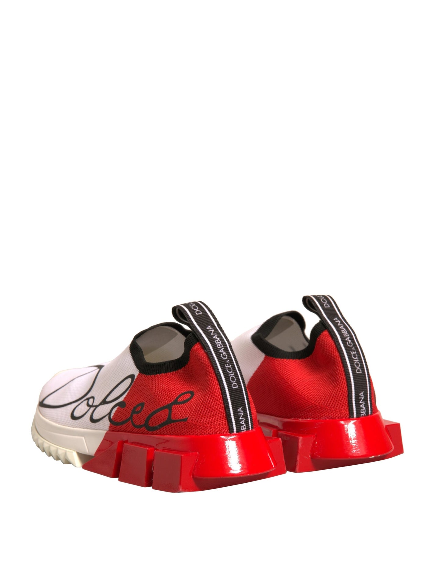Dolce & Gabbana White Red Low Top Sorrento Sneakers Shoes by Dolce & Gabbana