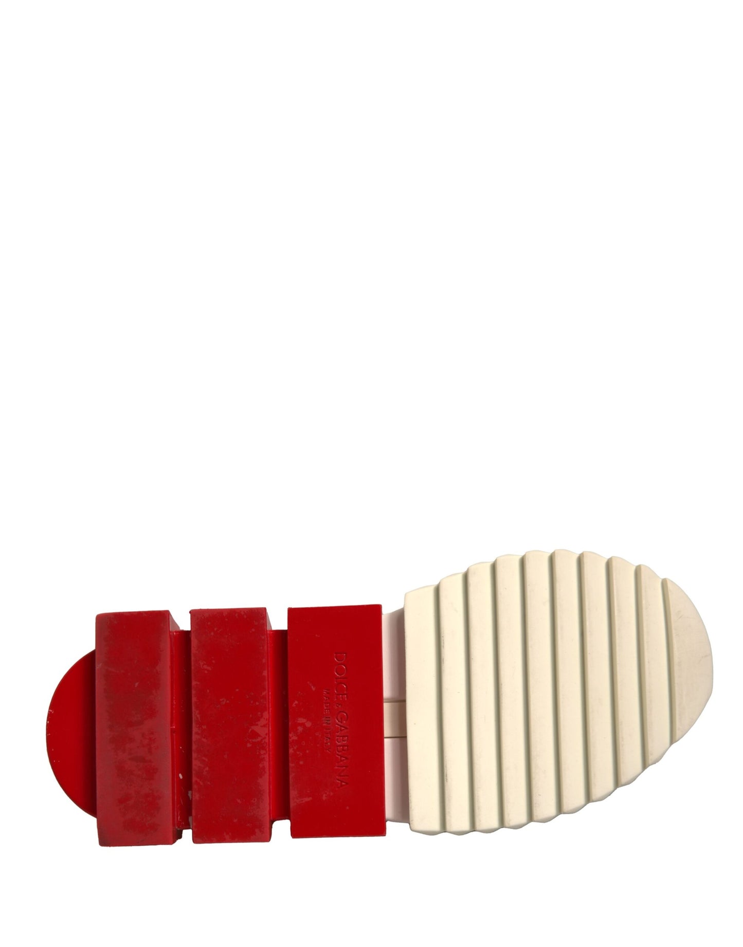 Dolce & Gabbana White Red Low Top Sorrento Sneakers Shoes by Dolce & Gabbana