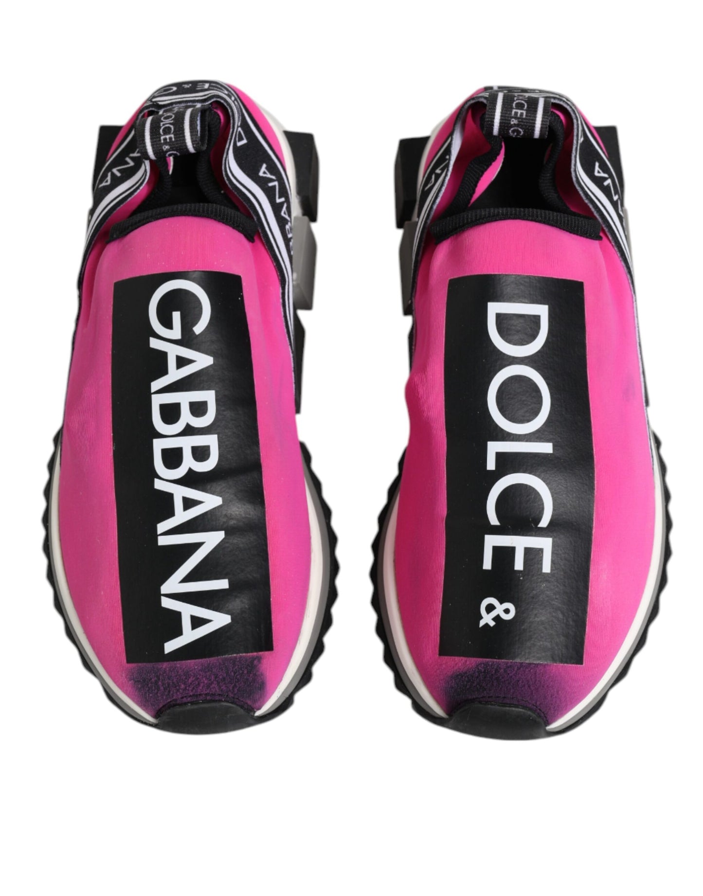Dolce & Gabbana Fuchsia White Slip On Sorrento Sneakers Shoes by Dolce & Gabbana